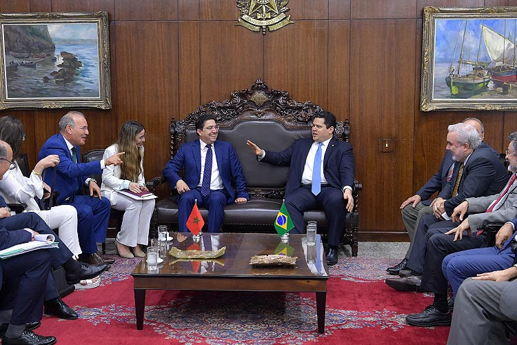 Ministro dos Negócios Estrangeiros do Marrocos visita presidente do Senado Federal